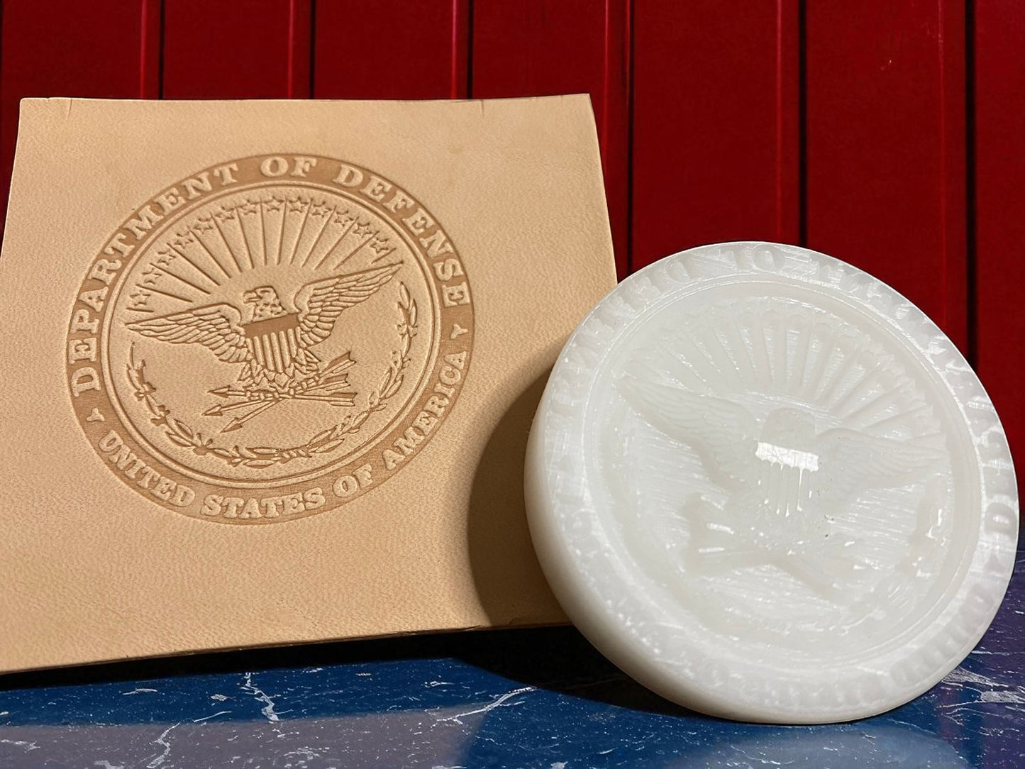 US Department of Defense Leather Stamp