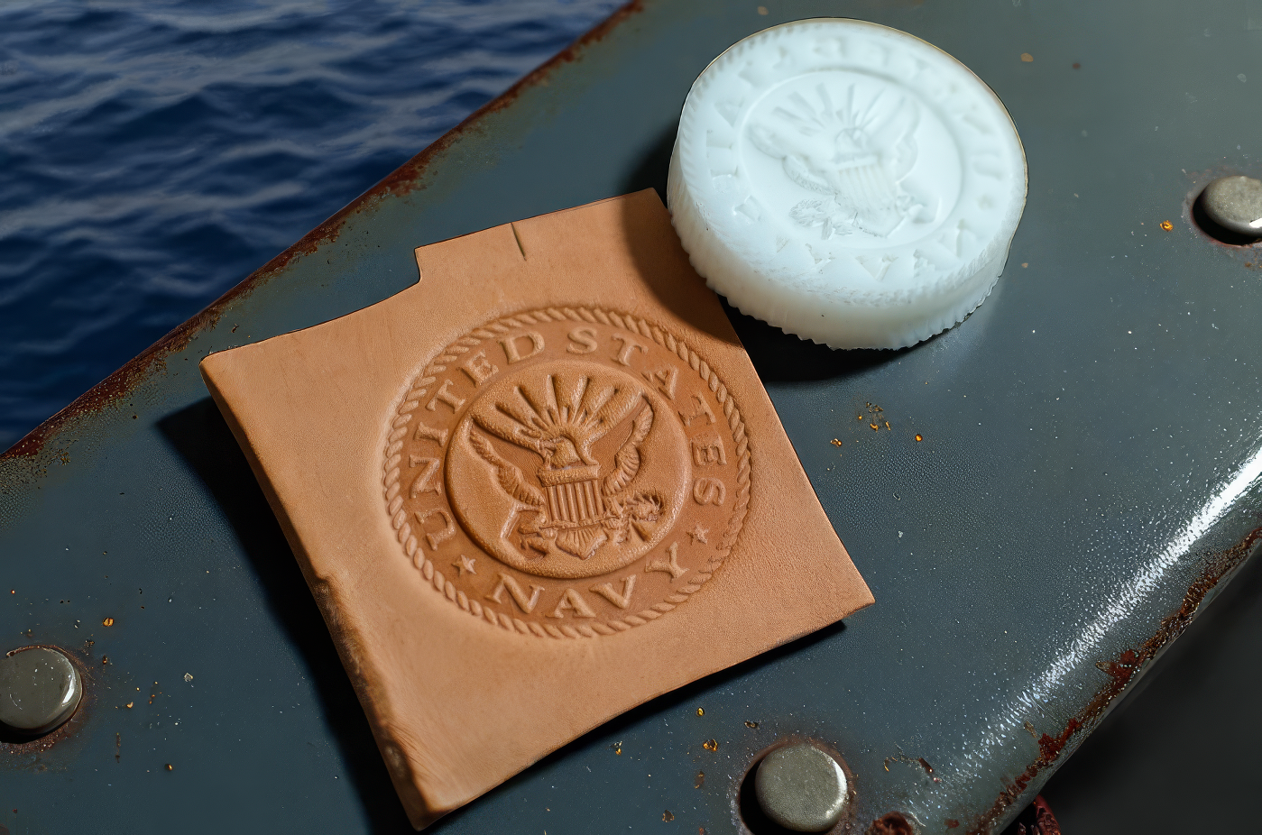 United States Navy Leather Stamp