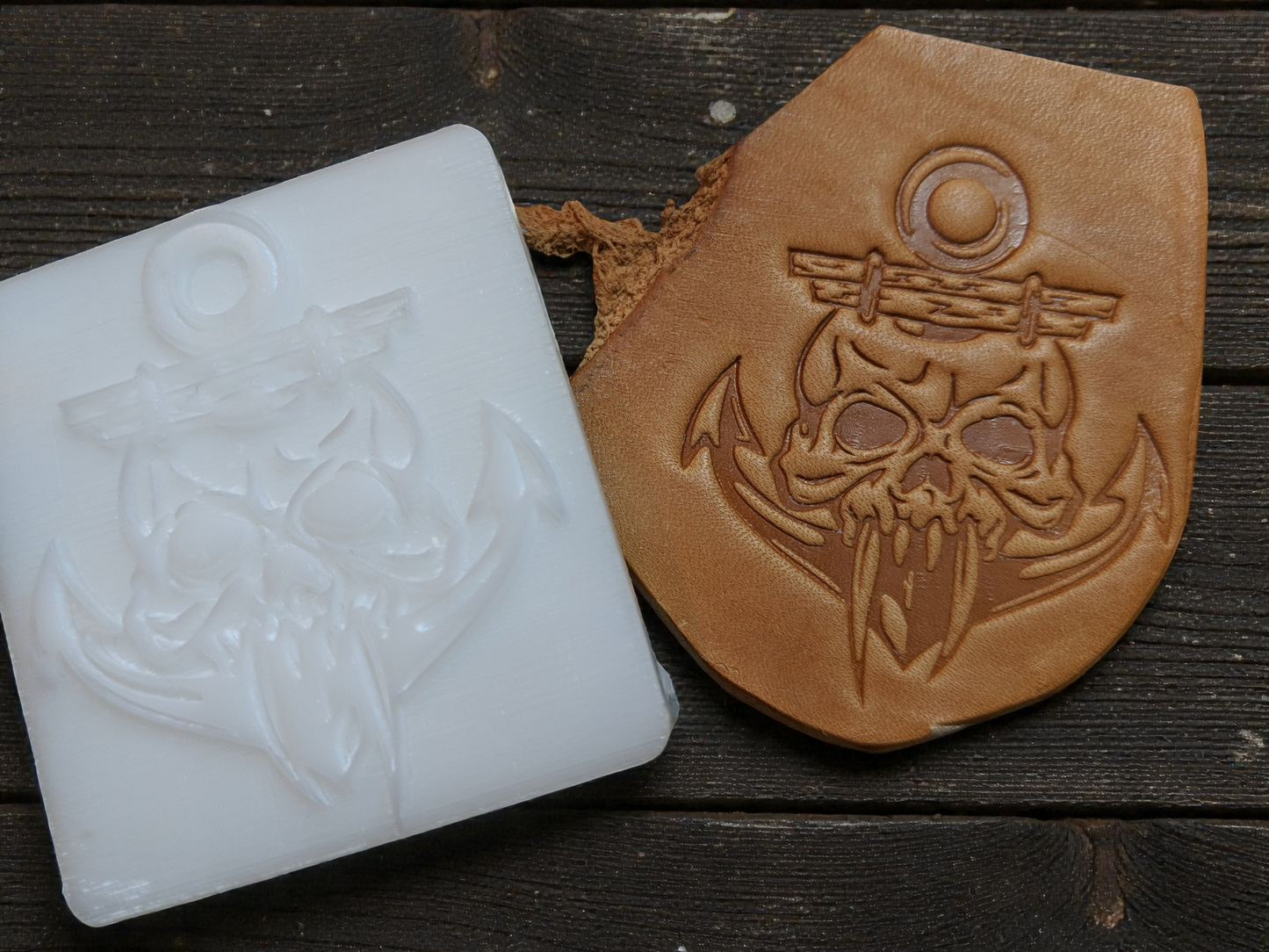 Skull N' Anchor Leather Stamp