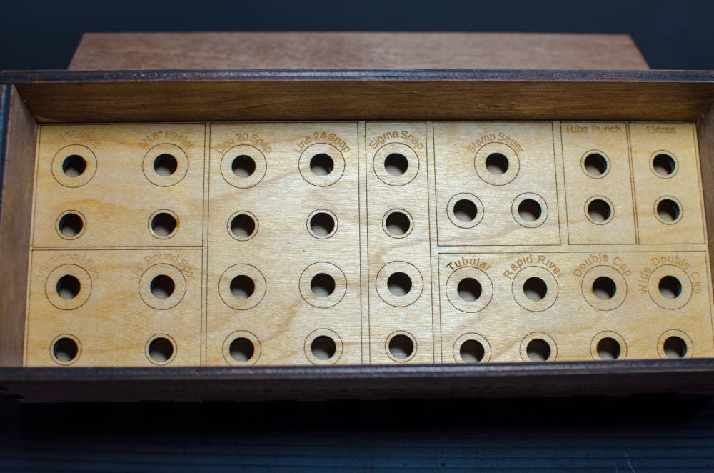 Hand Press Die Set Wooden Organizational Case