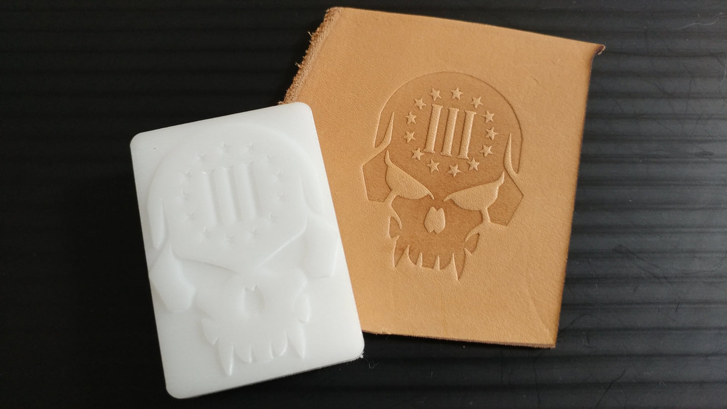 3%er Skull Leather Stamp